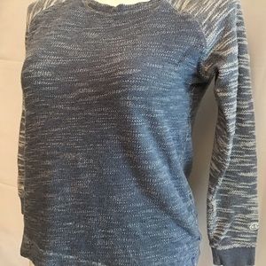 Champion Sweatshirt Crew Neck Blue White Medium